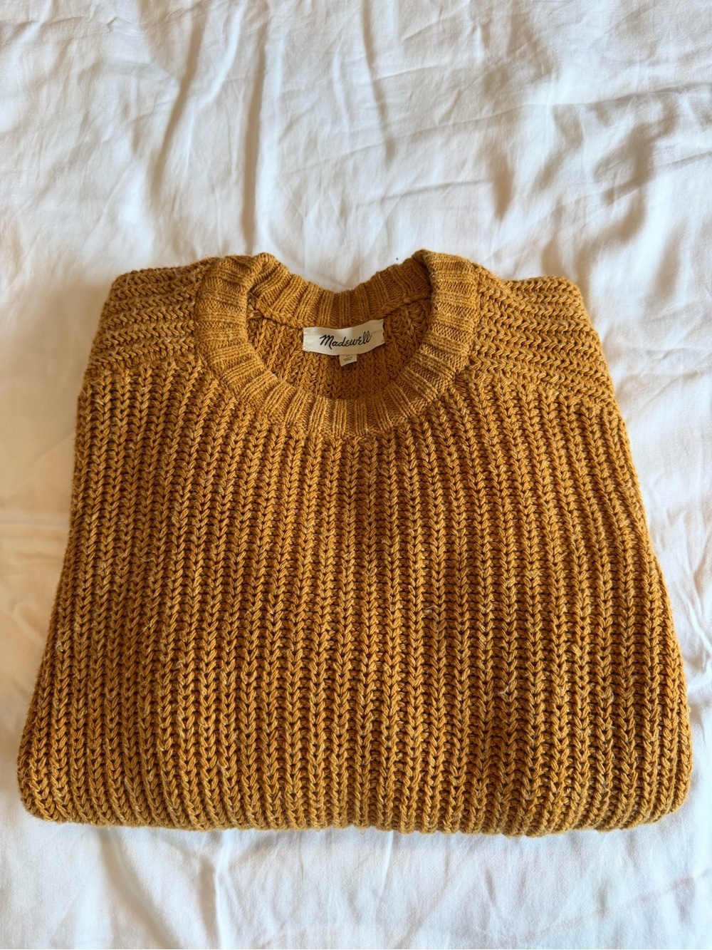 Madewell Men’s Golden Mustard Ribbed Crewneck Sweater